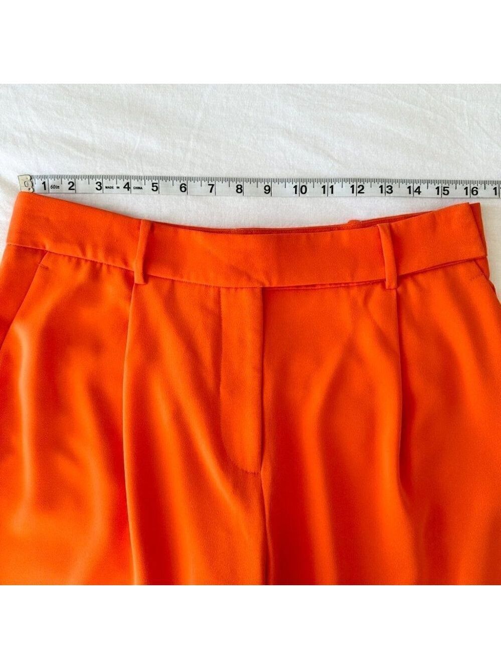 Ever New Wide Leg Isla Trousers Orange Gerbera Womens Size 10 Petite New - Picture 9 of 12